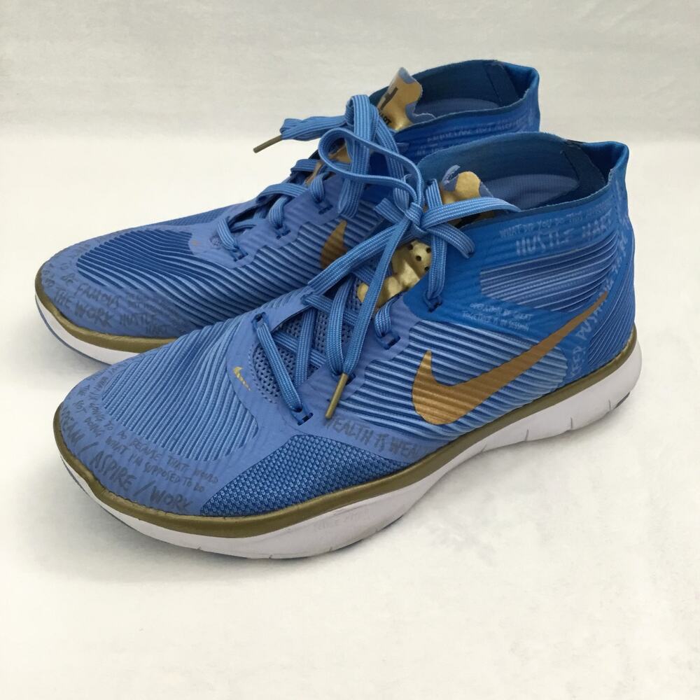 Nike Free Train Instinct Kevin Hart Hustle Blue Gold Trainer Shoes Sz 7 - Picture 4 of 8